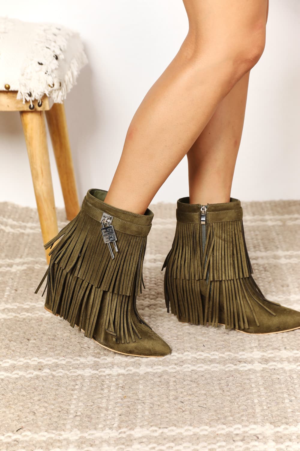 Swaying Suede Tassel Booties