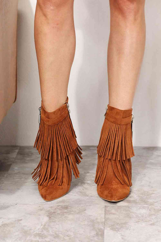 Swaying Suede Tassel Booties