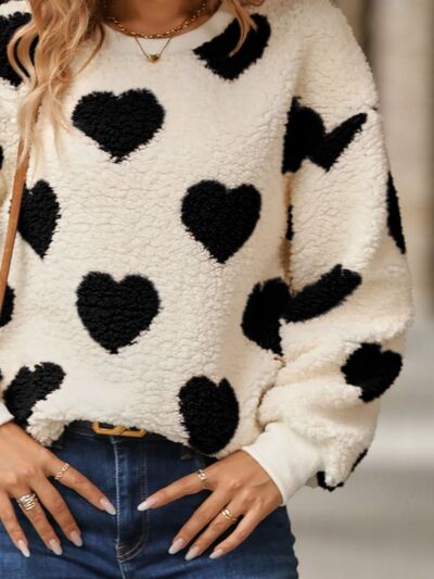Fuzzy Affection Heart Sweatshirt