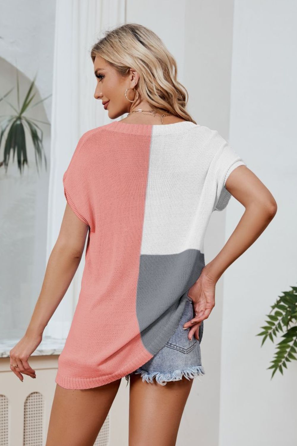 Color Block Knit Top