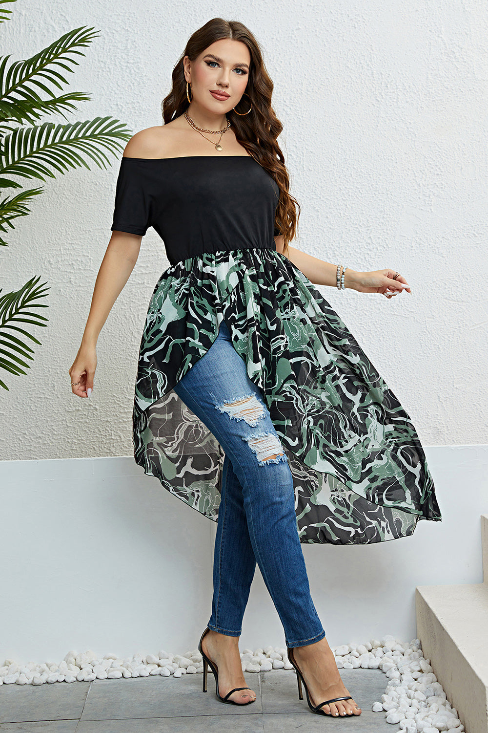 Sleek Asymmetry Curvy Dress