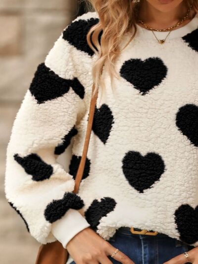 Fuzzy Affection Heart Sweatshirt