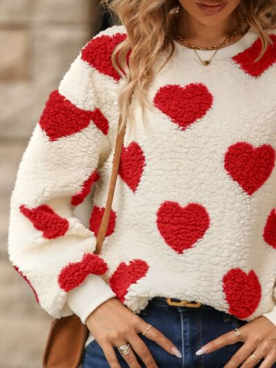Fuzzy Affection Heart Sweatshirt