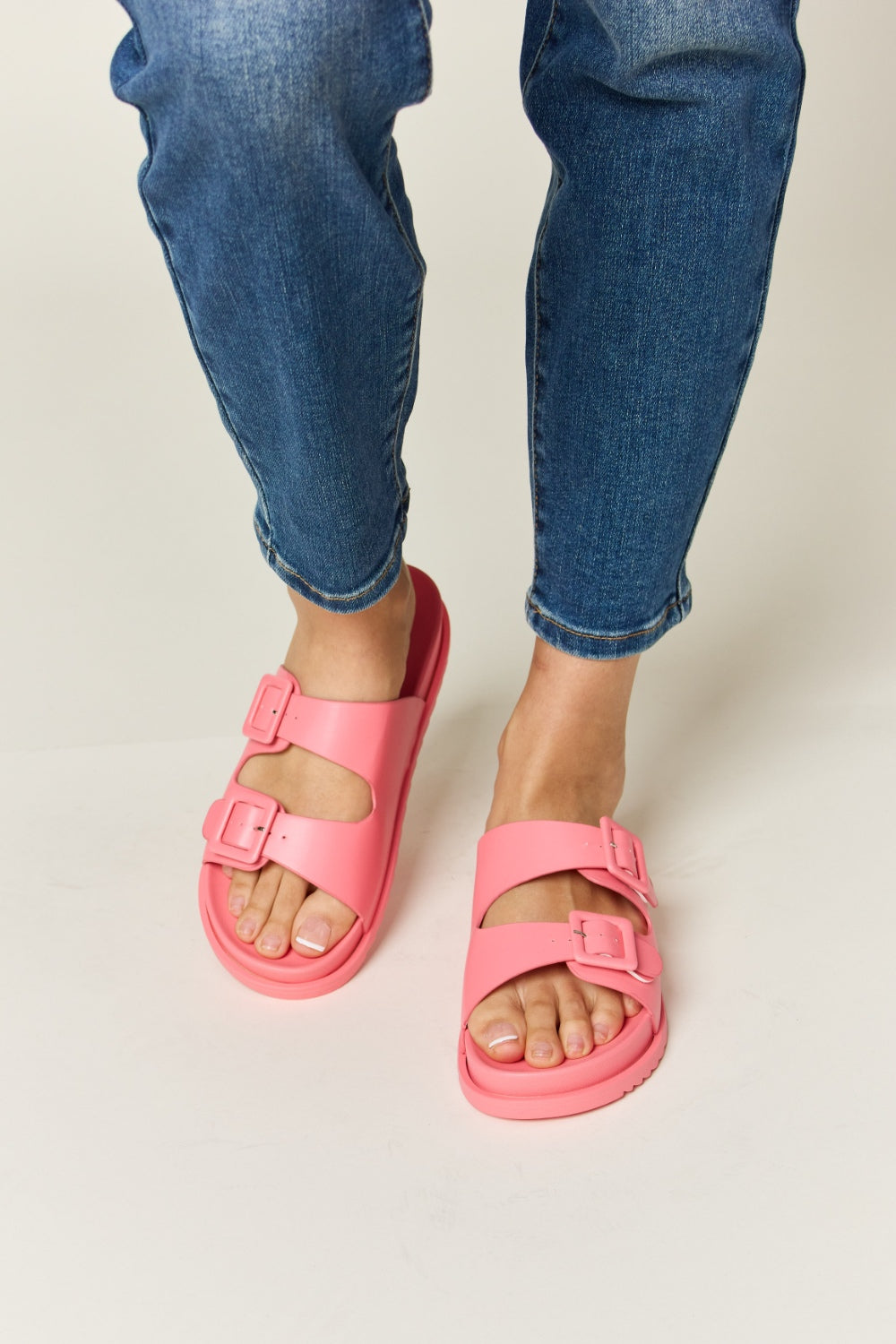 Twin Buckle Open Toe Sandals