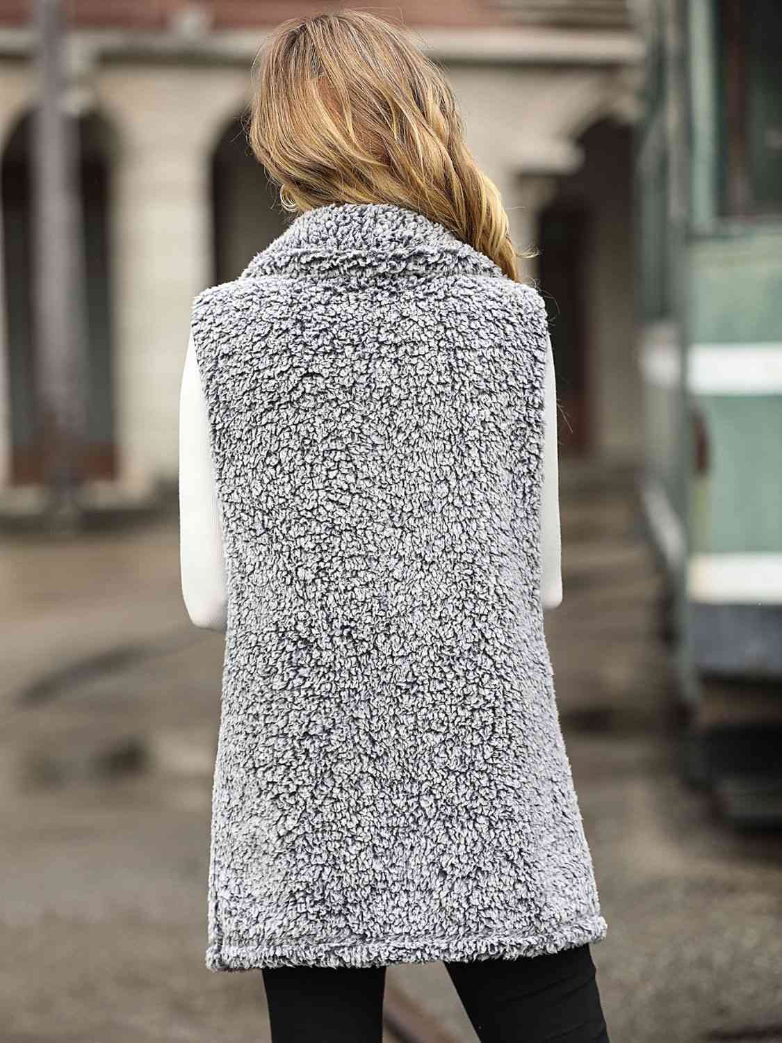 Arctic Allure Button-Down Sherpa Vest