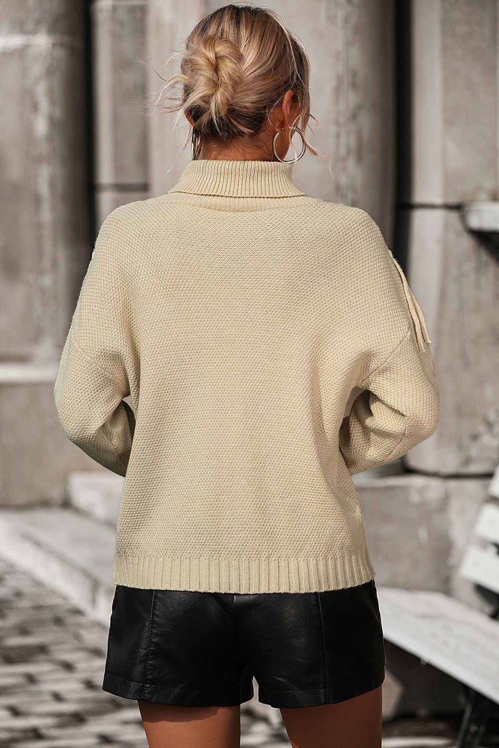 Esme Fringe Turtleneck Sweater