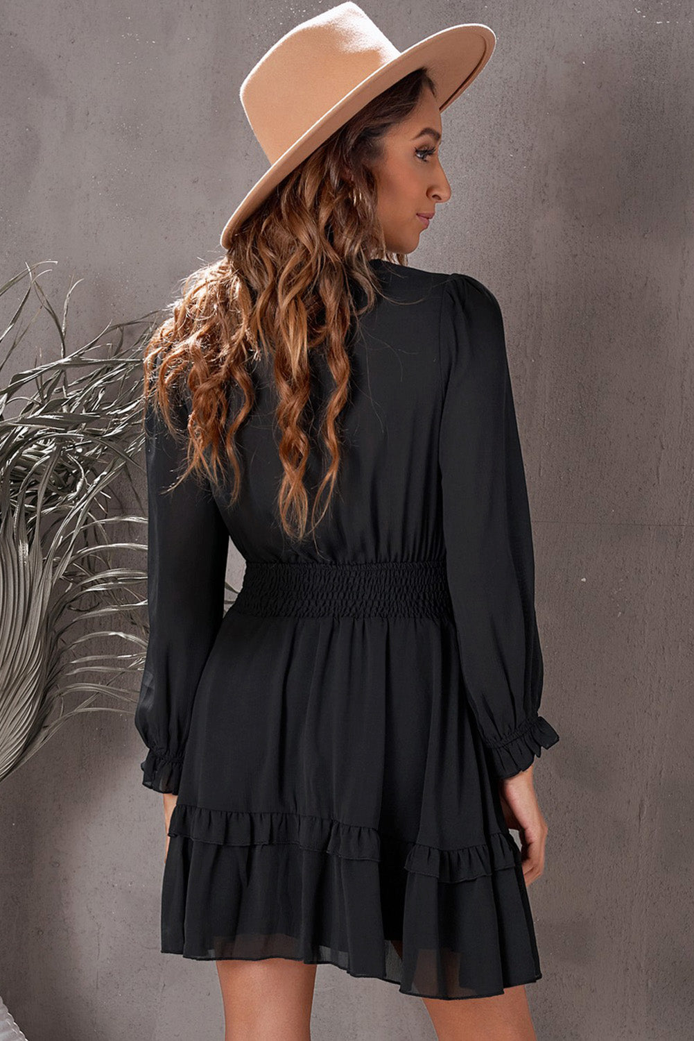 Whispering Meadows Flounce Sleeve Dress