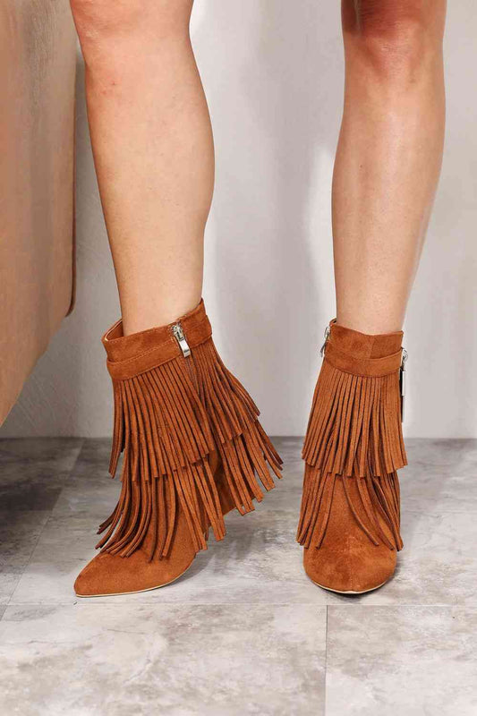 Swaying Suede Tassel Booties