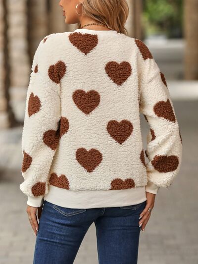 Fuzzy Affection Heart Sweatshirt