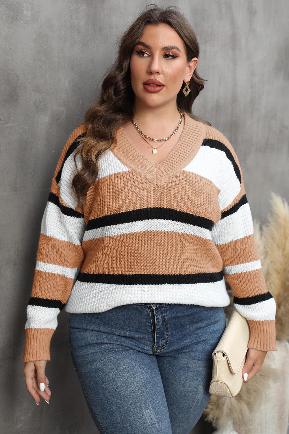 Bold Lines V-Neck Sweater