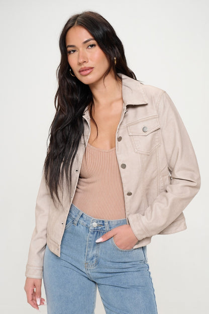 Cargo Chic Vegan Leather Shacket