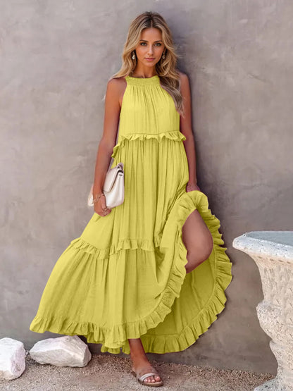 Ruffle Radiance Sleeveless Maxi