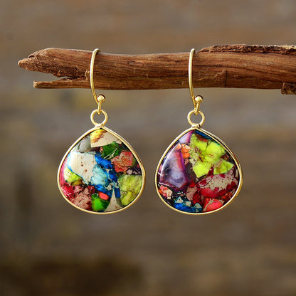 Golden Harmony Stone Earrings