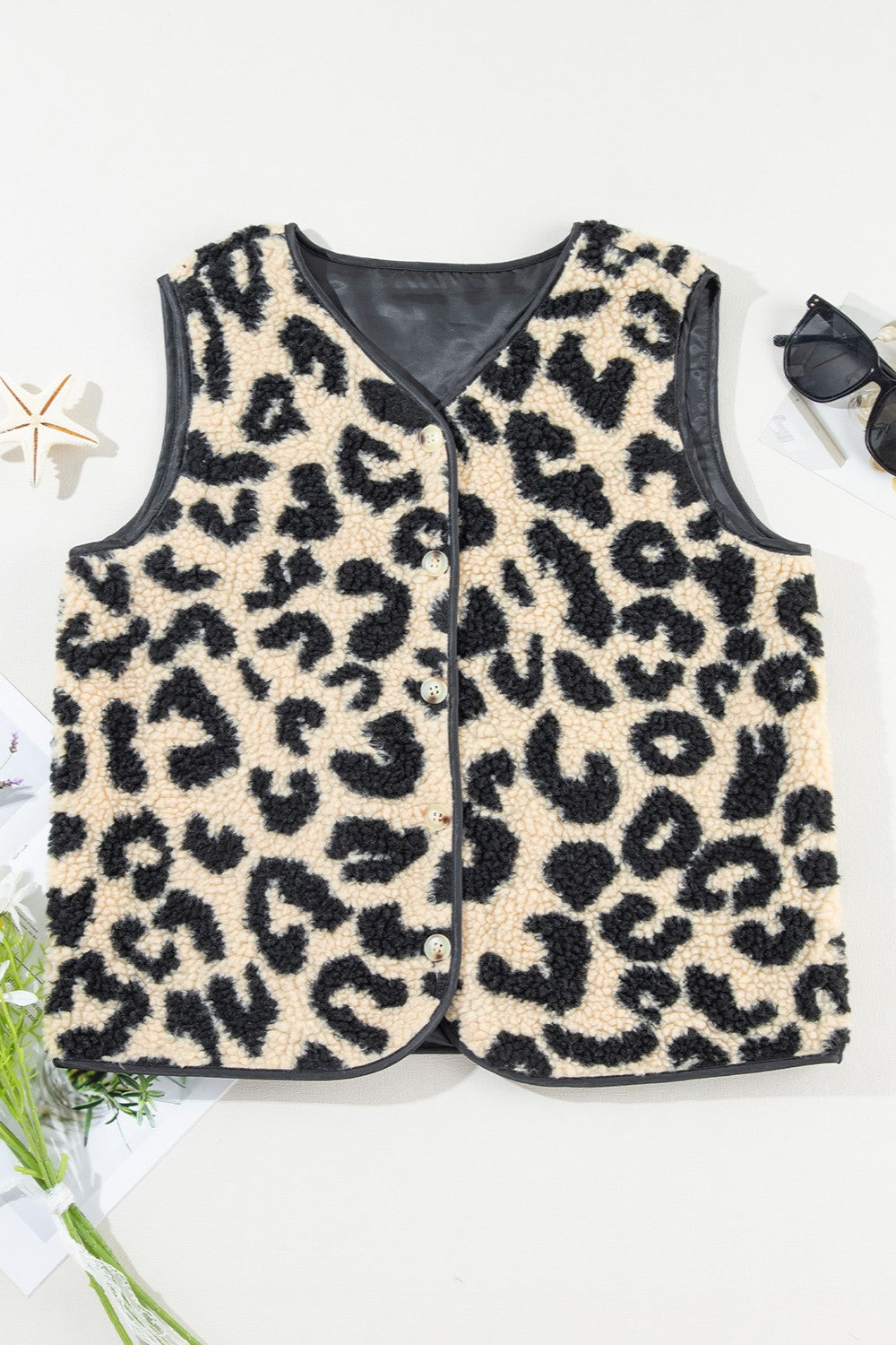 Savanna Leopard Button-Up Vest