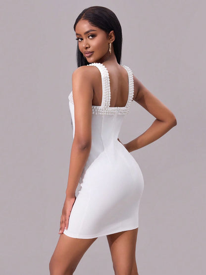 Pearl-Kissed Mini Dress