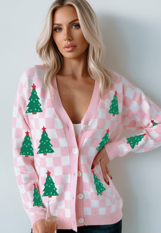 Merry Check Cardigan