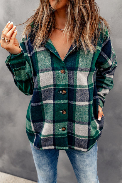 Highland Plaid Button-Up Jacket