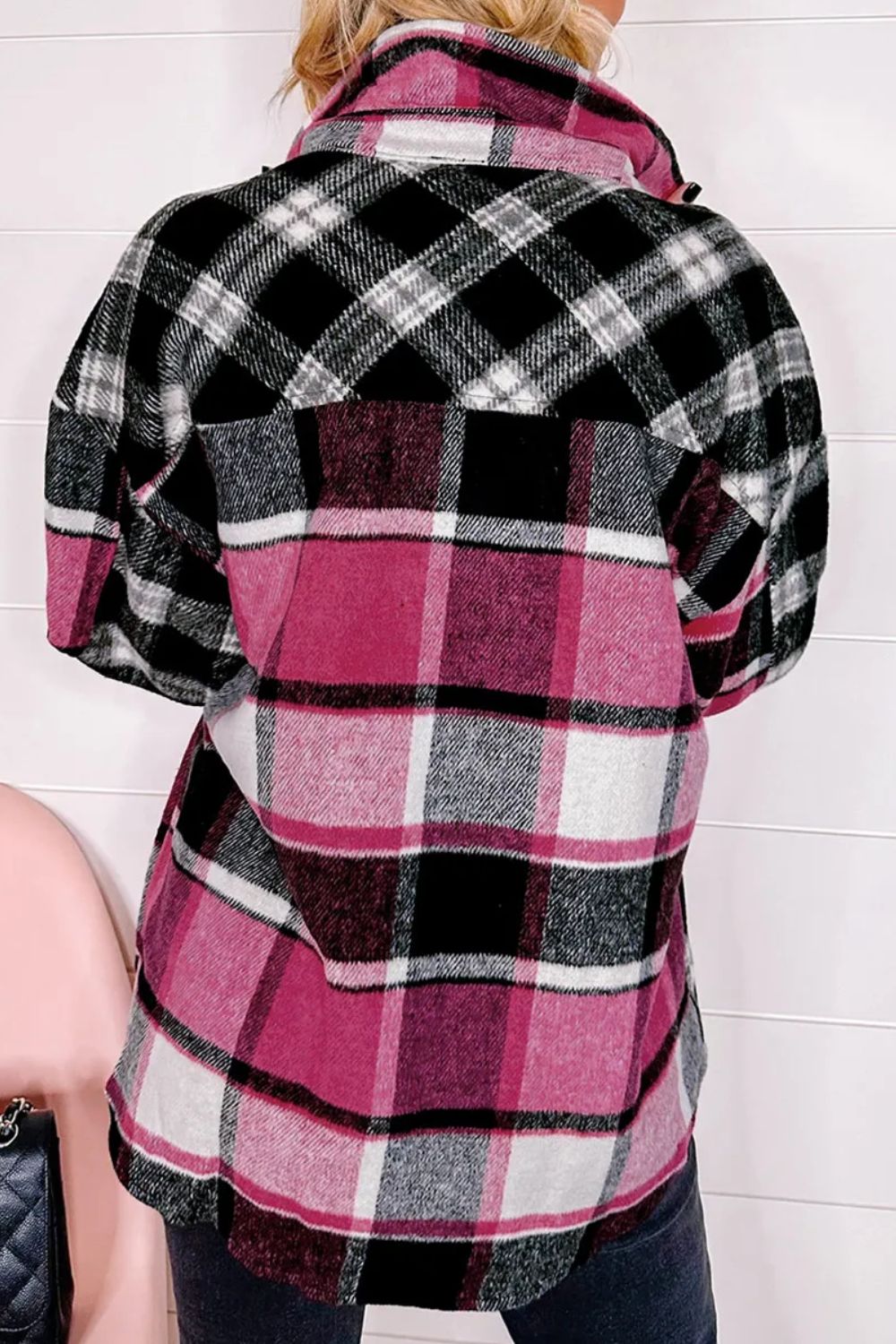 Blushing Nights Plaid Shacket