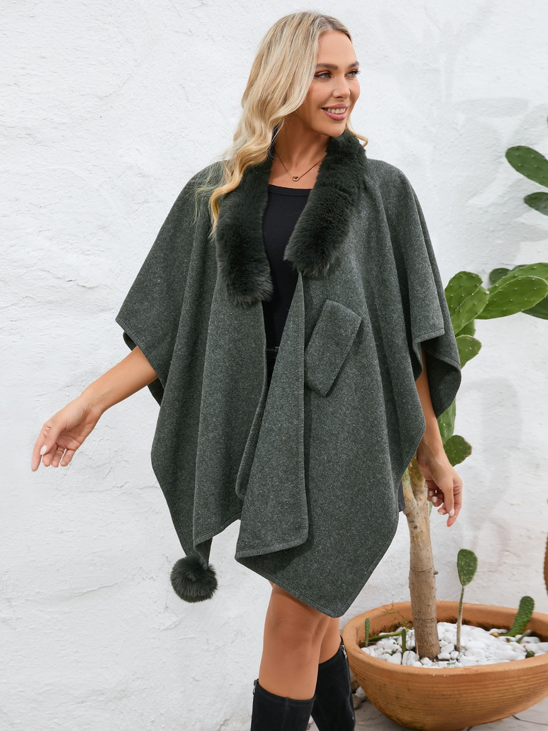 Josie Luxe Open Front Poncho