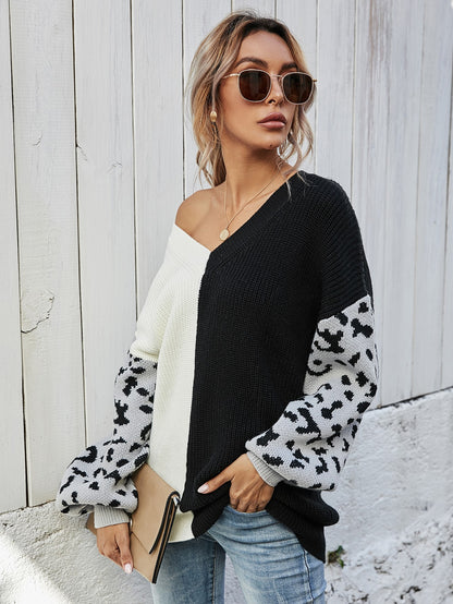 Melody Leopard Colorblock Sweater