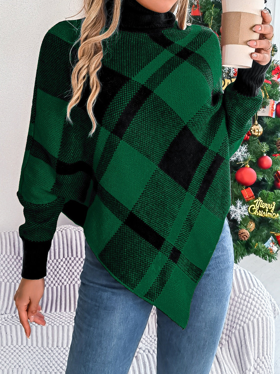 Isabelle Plaid Batwing Sweater