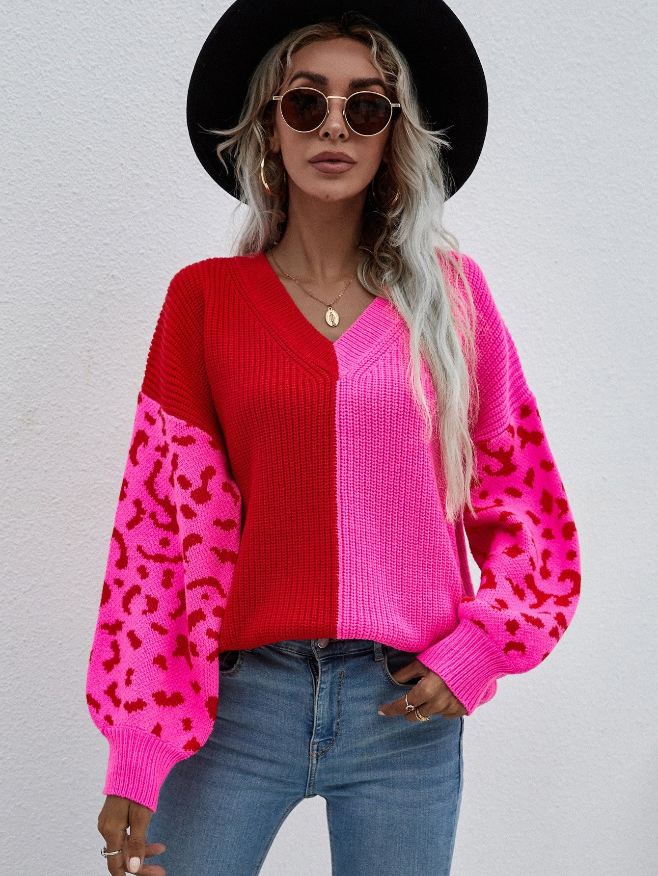 Melody Leopard Colorblock Sweater