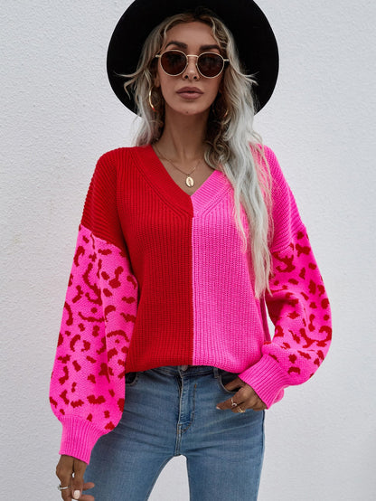 Melody Leopard Colorblock Sweater