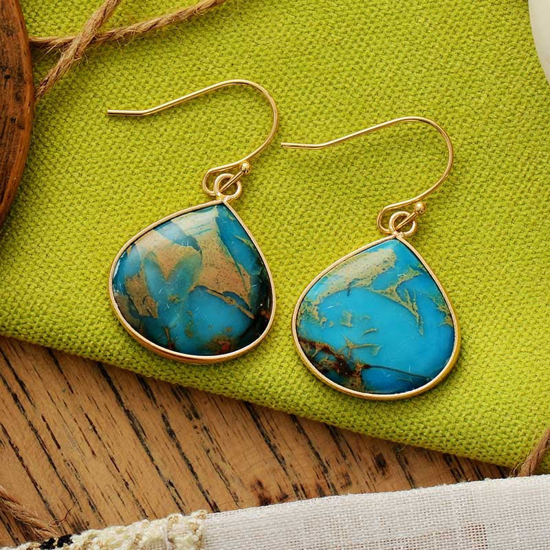 Golden Harmony Stone Earrings