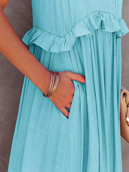 Ruffle Radiance Sleeveless Maxi