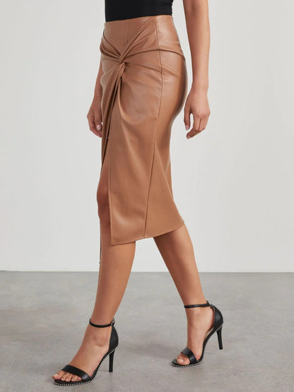 Sleek Twist High Waist Skirt