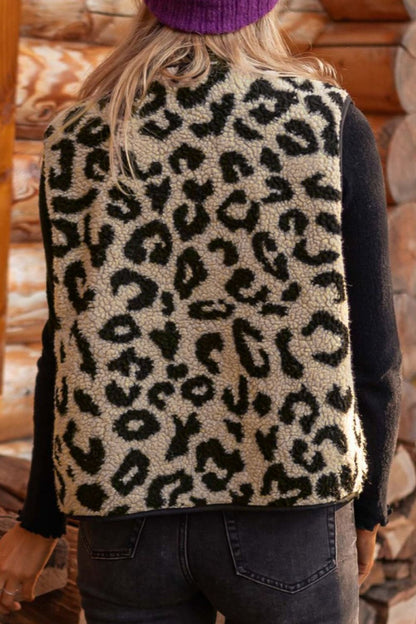 Savanna Leopard Button-Up Vest