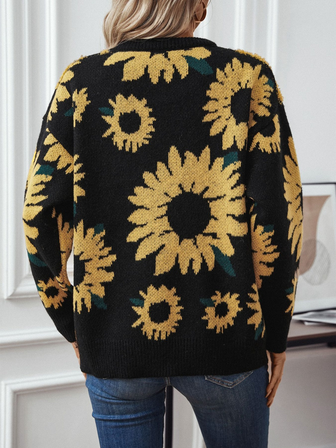 Golden Sunflower Pullover Sweater