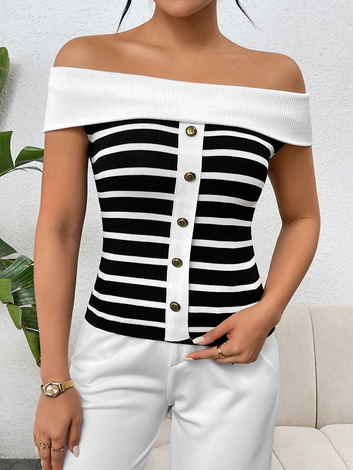 Kali Striped Charm Top