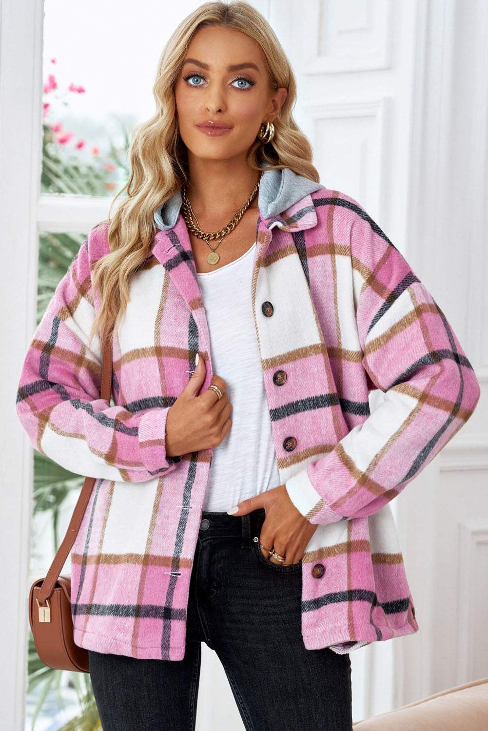 Highland Plaid Button-Up Jacket