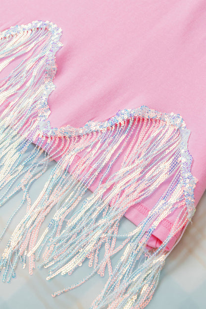 Shimmering Blossom Fringe Tee