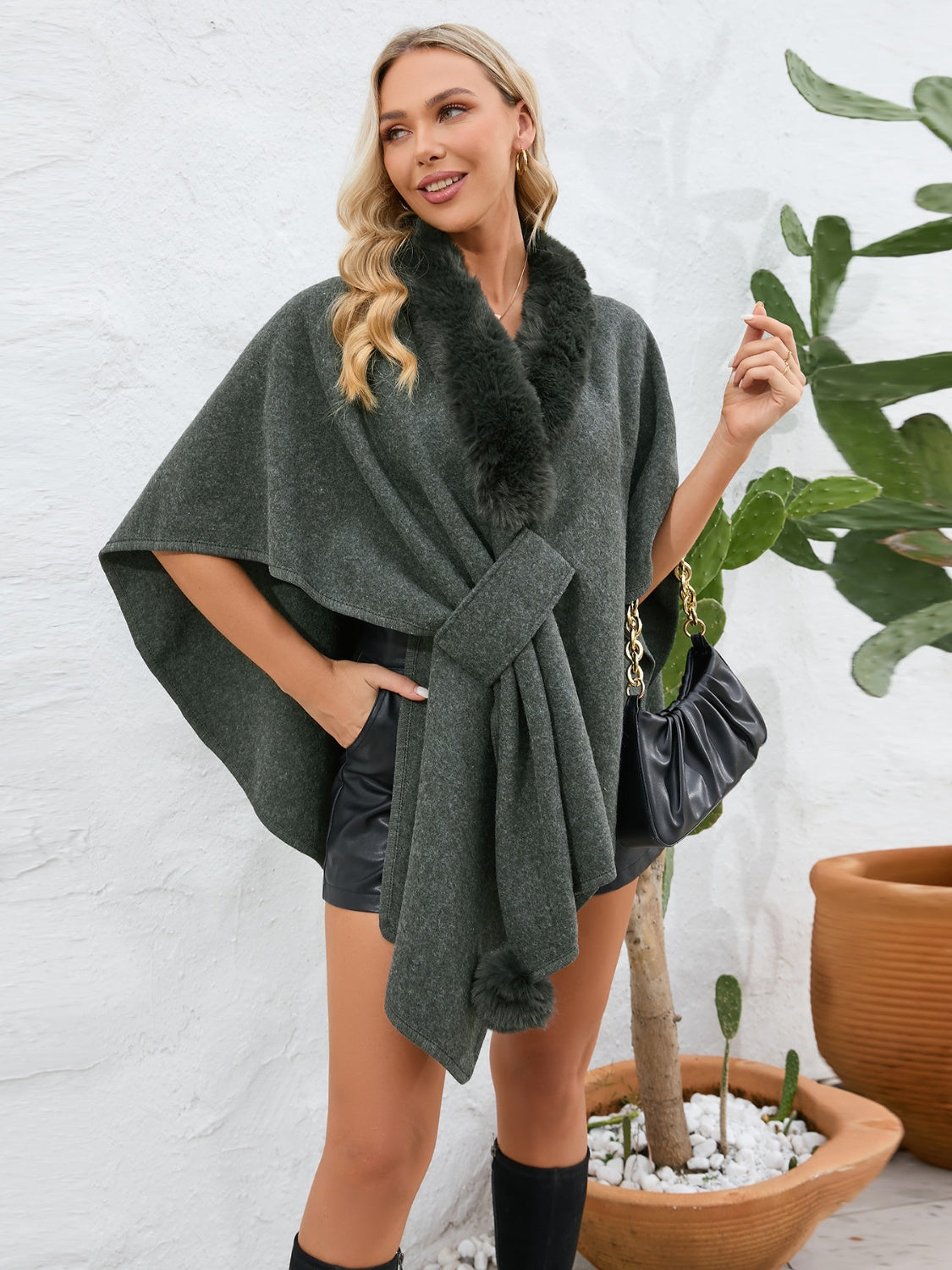 Josie Luxe Open Front Poncho