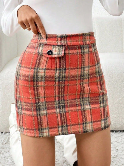 Rustic Charm Plaid Mini Skirt