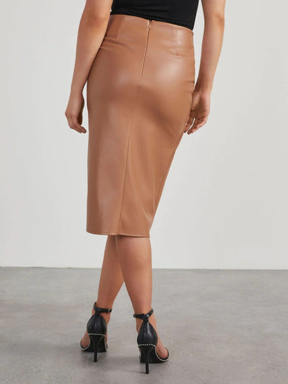 Sleek Twist High Waist Skirt