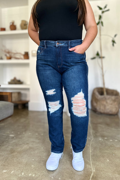 Downtown Shredded High Waist Jeans