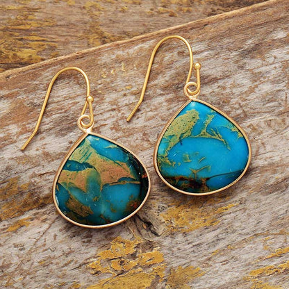 Golden Harmony Stone Earrings