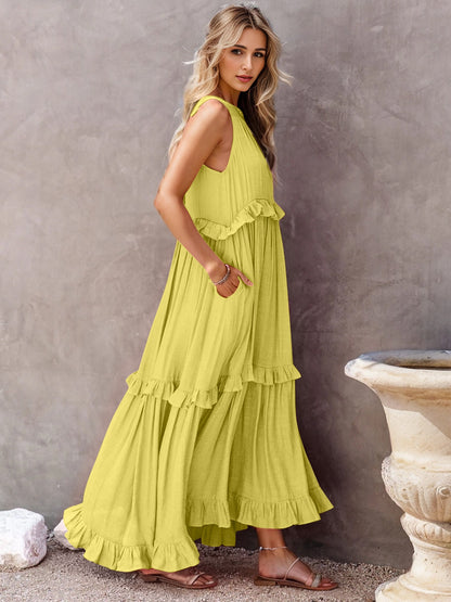 Ruffle Radiance Sleeveless Maxi