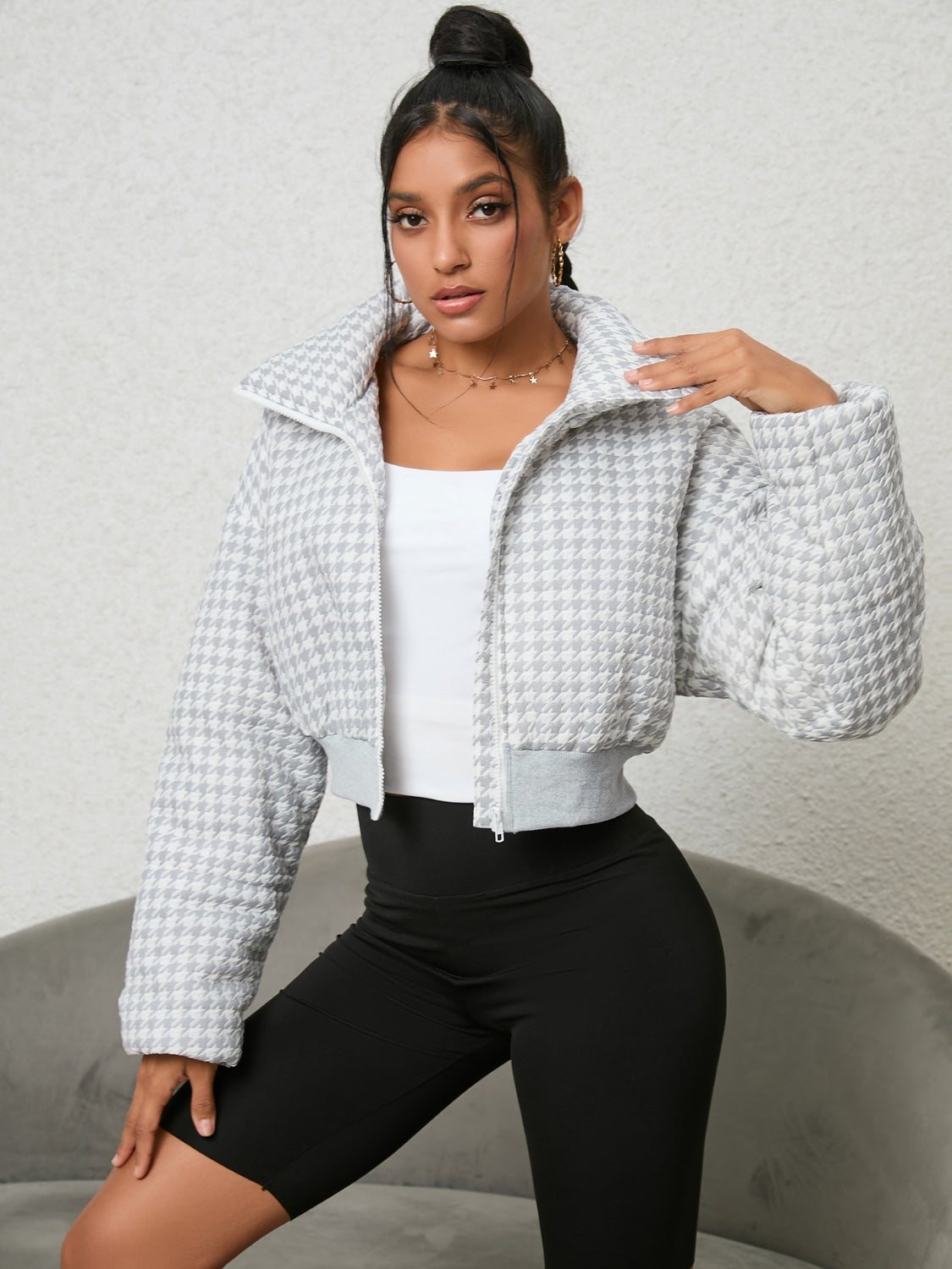 White Wonder Houndstooth Jacket