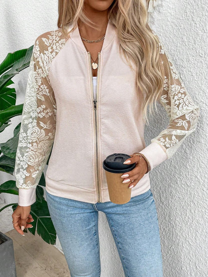 Soft Edge Lace Bomber Jacket