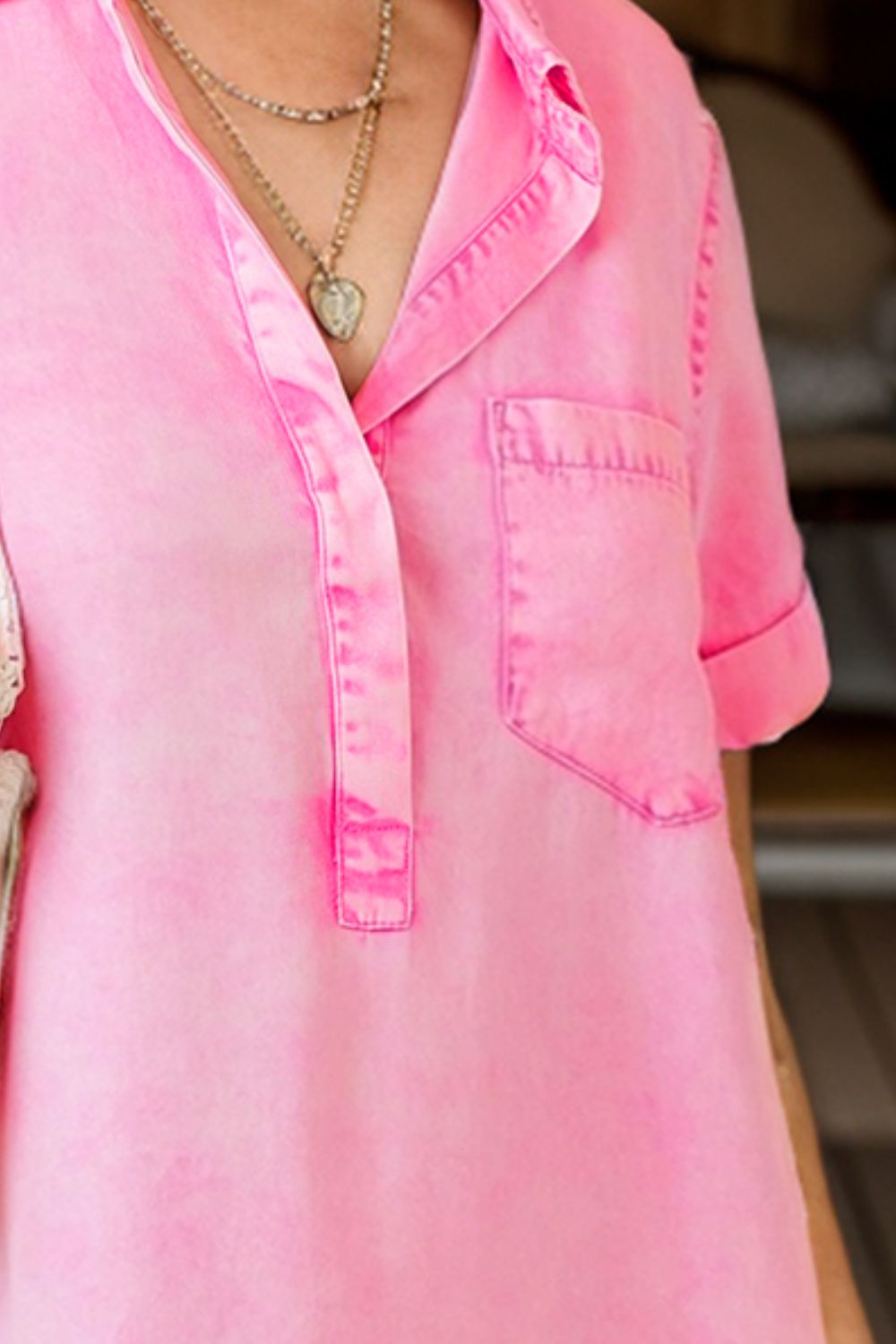 Denim Darling Pocketed Shirt Dress