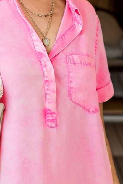 Denim Darling Pocketed Shirt Dress