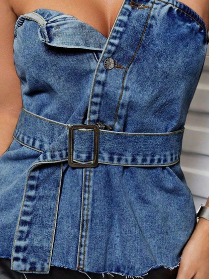 Raw Appeal Denim Tube Top