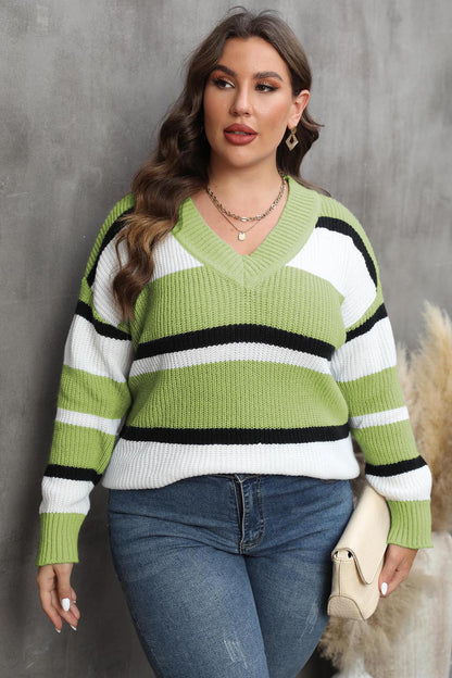 Bold Lines V-Neck Sweater