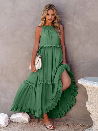 Ruffle Radiance Sleeveless Maxi