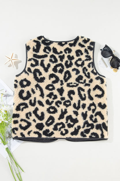 Savanna Leopard Button-Up Vest