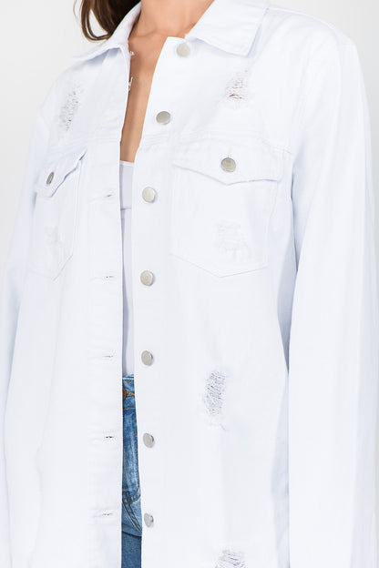 Fray & Fierce White Denim Jacket